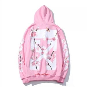 OFF white OW Cherry Blossom Round Neck Hoodie NWT